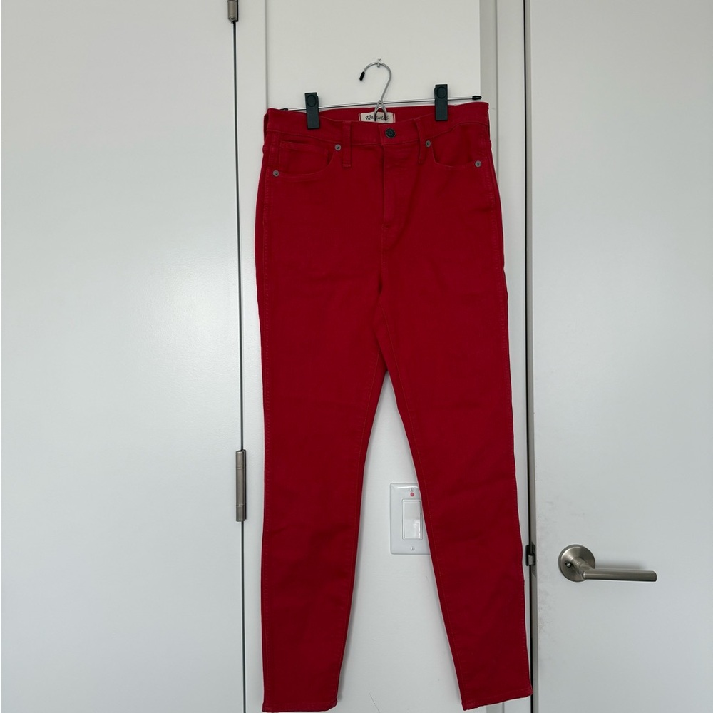 Madewell Red Skinny Jeans Bold Stretch Fit Size 29 NWT